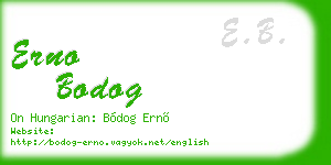 erno bodog business card